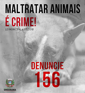 Anúncio - Maltratar Animais e crime 