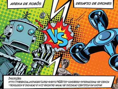 Batalha de robôs x drones em Umuarama em outubro! Batalha de robôs x drones em Umuarama em outubro!