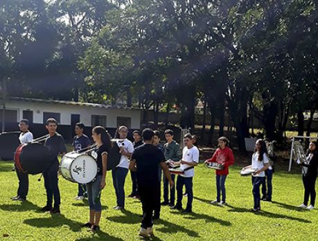 Fanfarra presente no desfile de 7 de Setembro em Umuarama