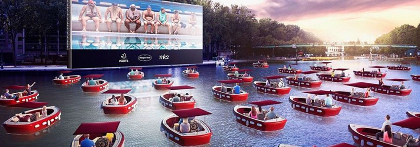 Paris cria cinema drive-in flutuante!