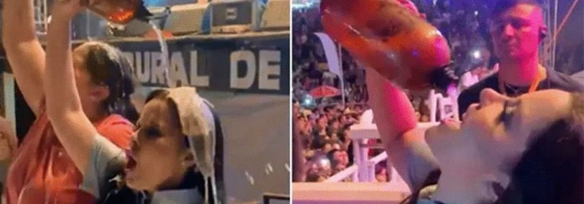 Maraísa tomou um ‘banho de chopp’ 