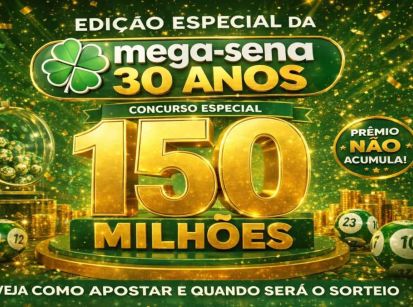 A Mega-Sena está lançando loteria especial: R$ 150 milhões!